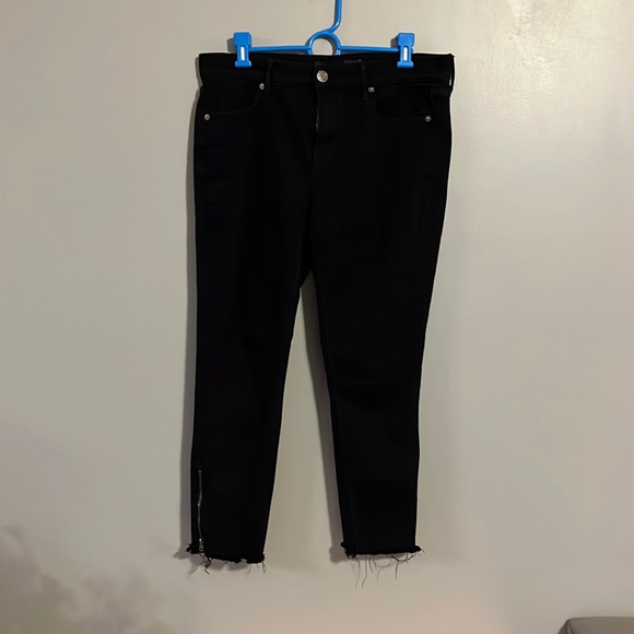 Express Black Cropped Mid Rise Legging Jeans, Size 10 - Picture 1 of 6